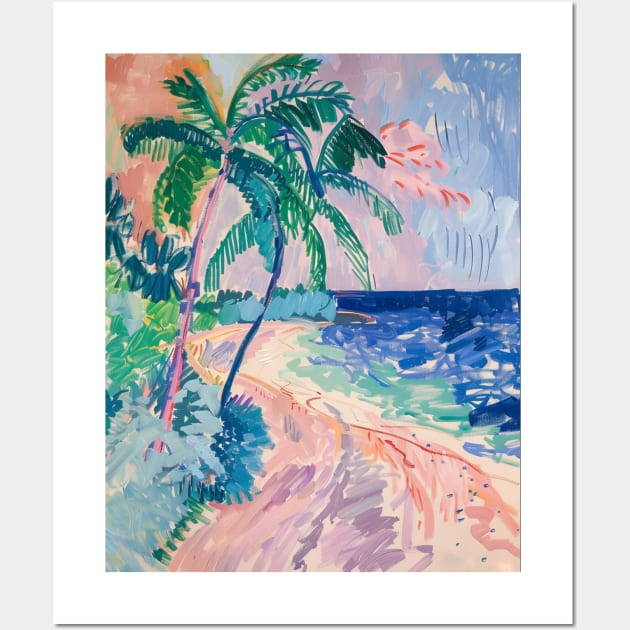 Pastel Pink Beach Tropical Island Wall Art by Trippycollage